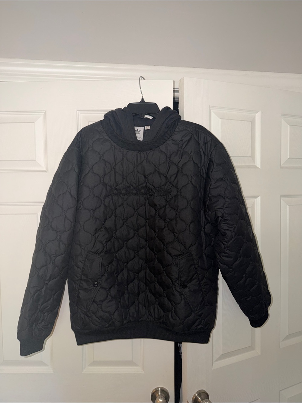 adidas Black Quilted Pullover Puffer Jacket